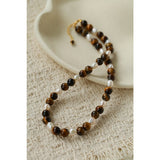 Collier perles et pierre œil de tigre petite taille