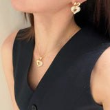 Vintage Two-tone Heart High Carbon Diamond Huggie Earrings