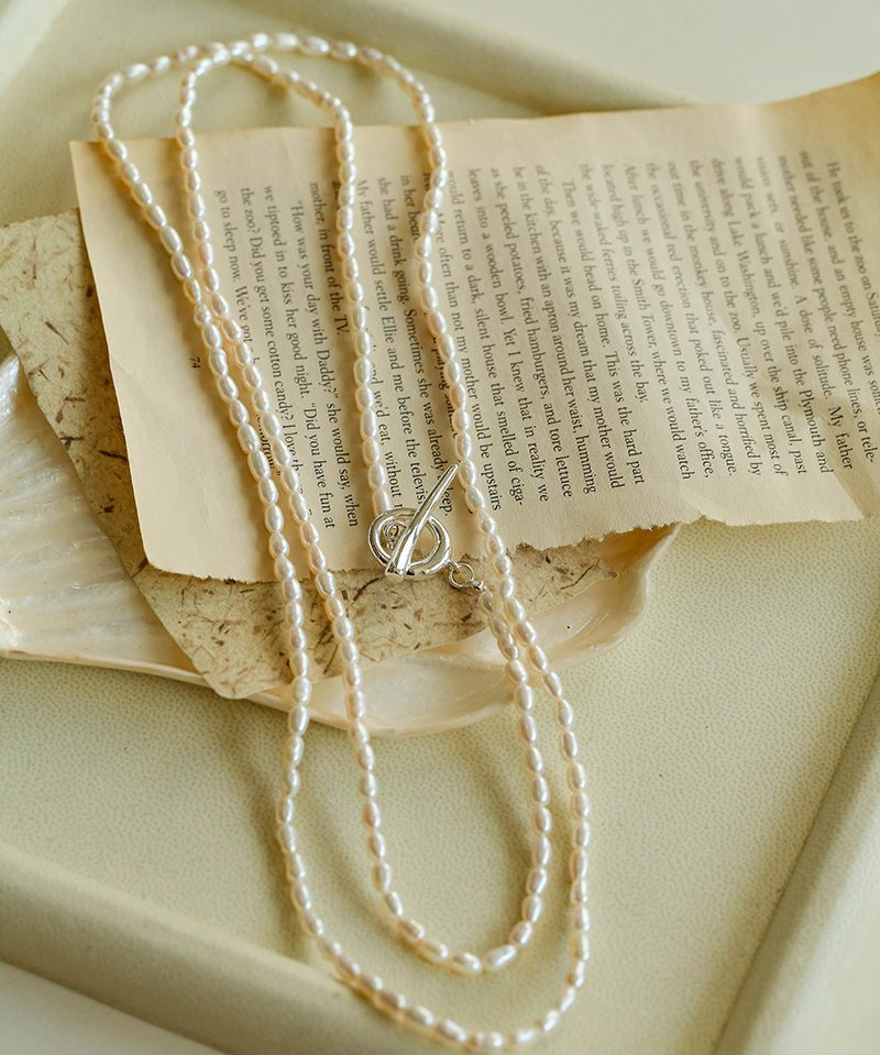 Daily Versatile Long Rice Pearl Necklace - floysun