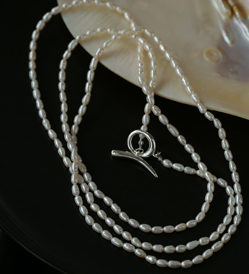 Daily Versatile Long Rice Pearl Necklace - floysun
