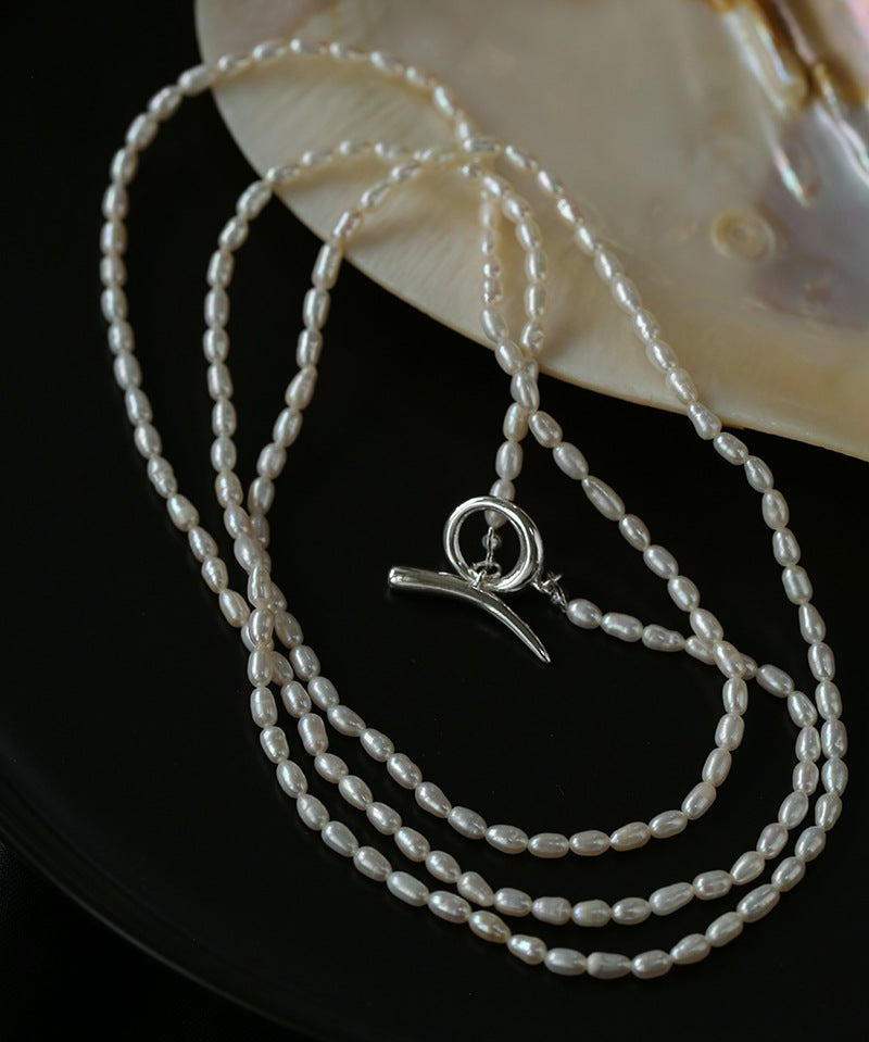 Daily Versatile Long Rice Pearl Necklace - floysun