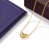 Dainty 3D Heart Pendant Necklace - Minimalist 925 Sterling Silver Choker - floysun