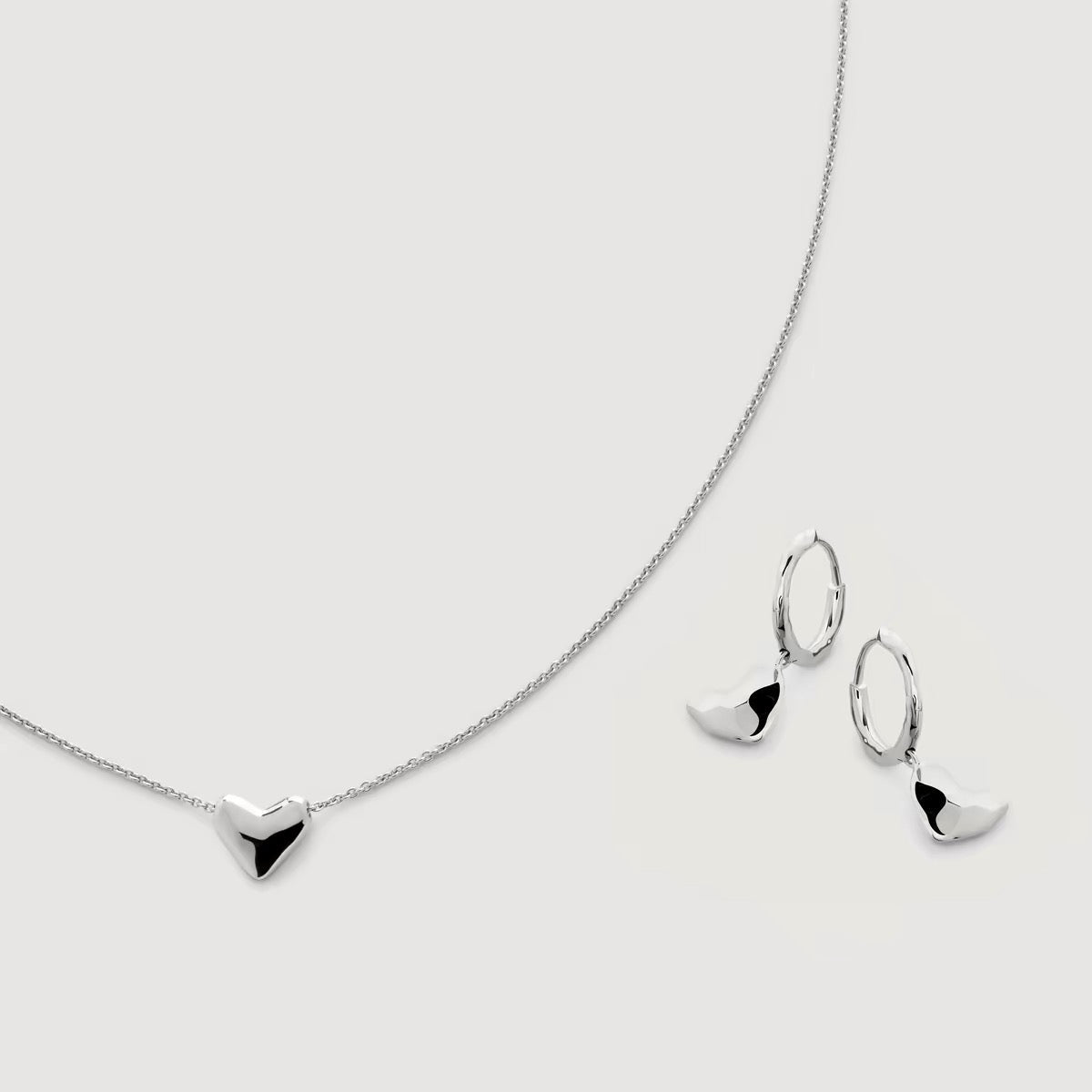 Dainty 3D Heart Pendant Necklace - Minimalist 925 Sterling Silver Choker - floysun