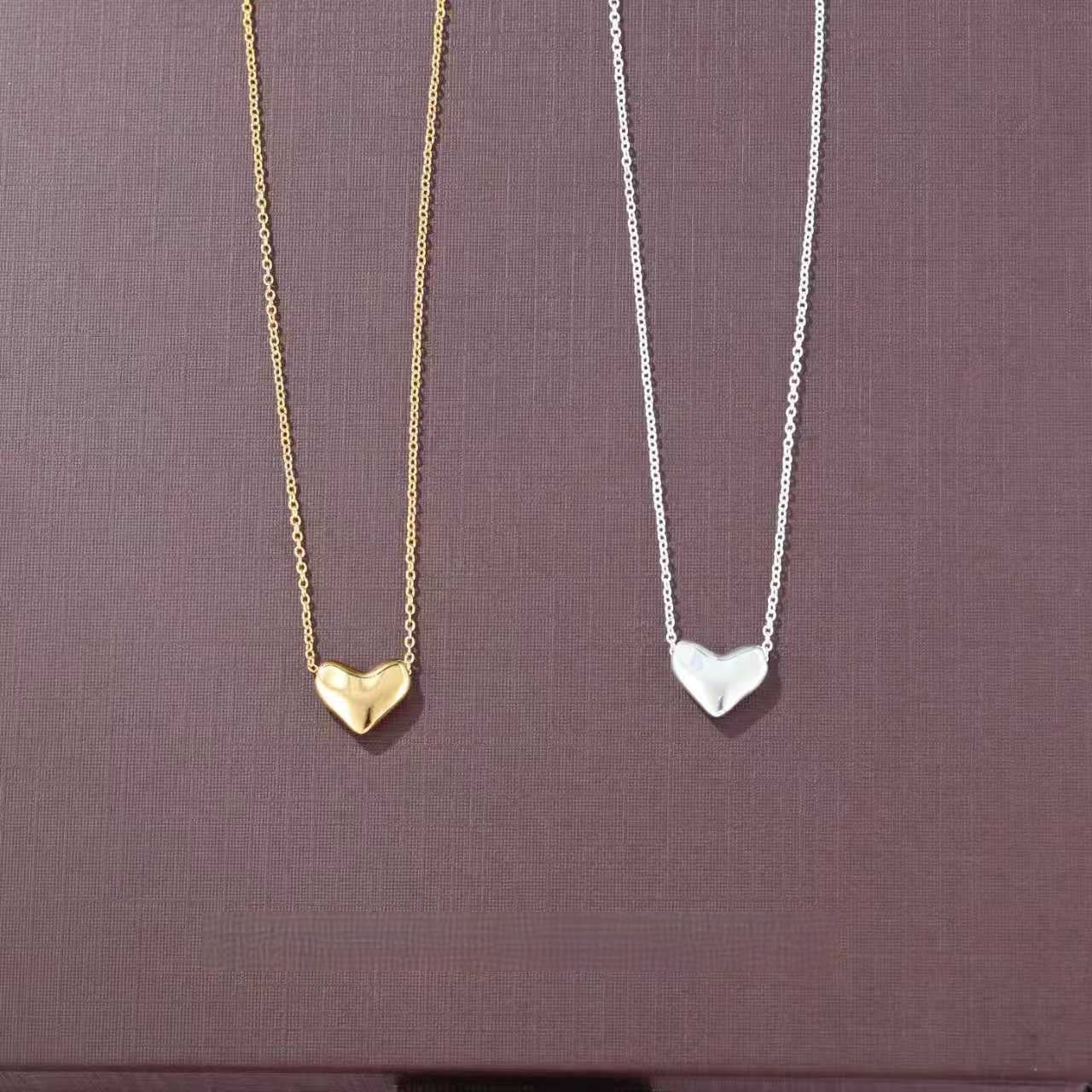 Dainty 3D Heart Pendant Necklace - Minimalist 925 Sterling Silver Choker - floysun