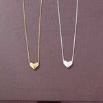 Dainty 3D Heart Pendant Necklace - Minimalist 925 Sterling Silver Choker - floysun