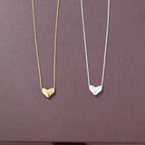Dainty 3D Heart Pendant Necklace - Minimalist 925 Sterling Silver Choker - floysun