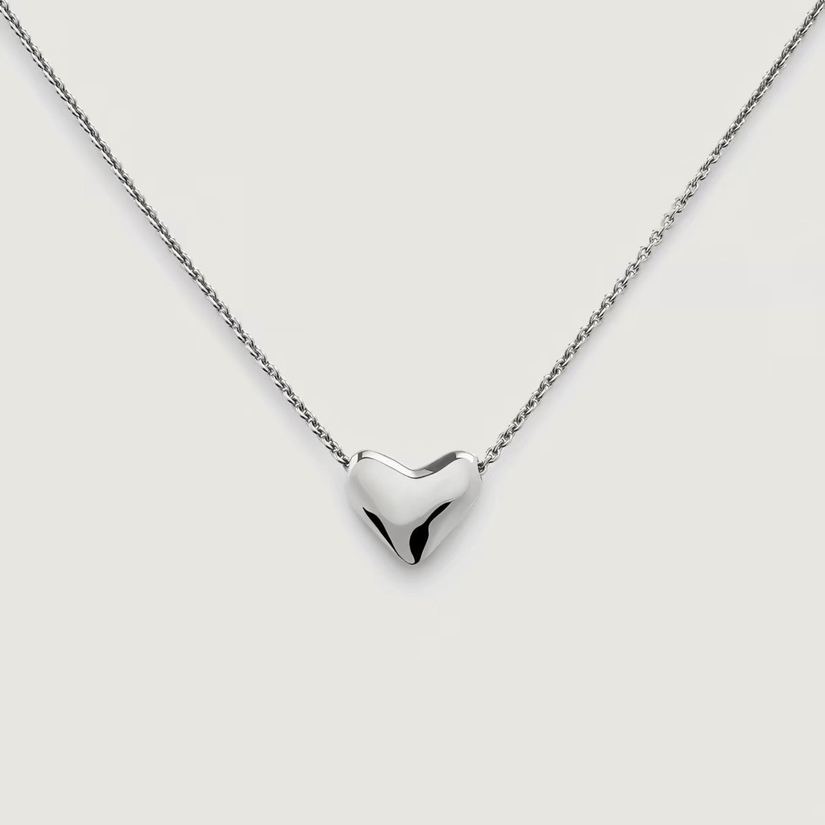 Dainty 3D Heart Pendant Necklace - Minimalist 925 Sterling Silver Choker - floysun