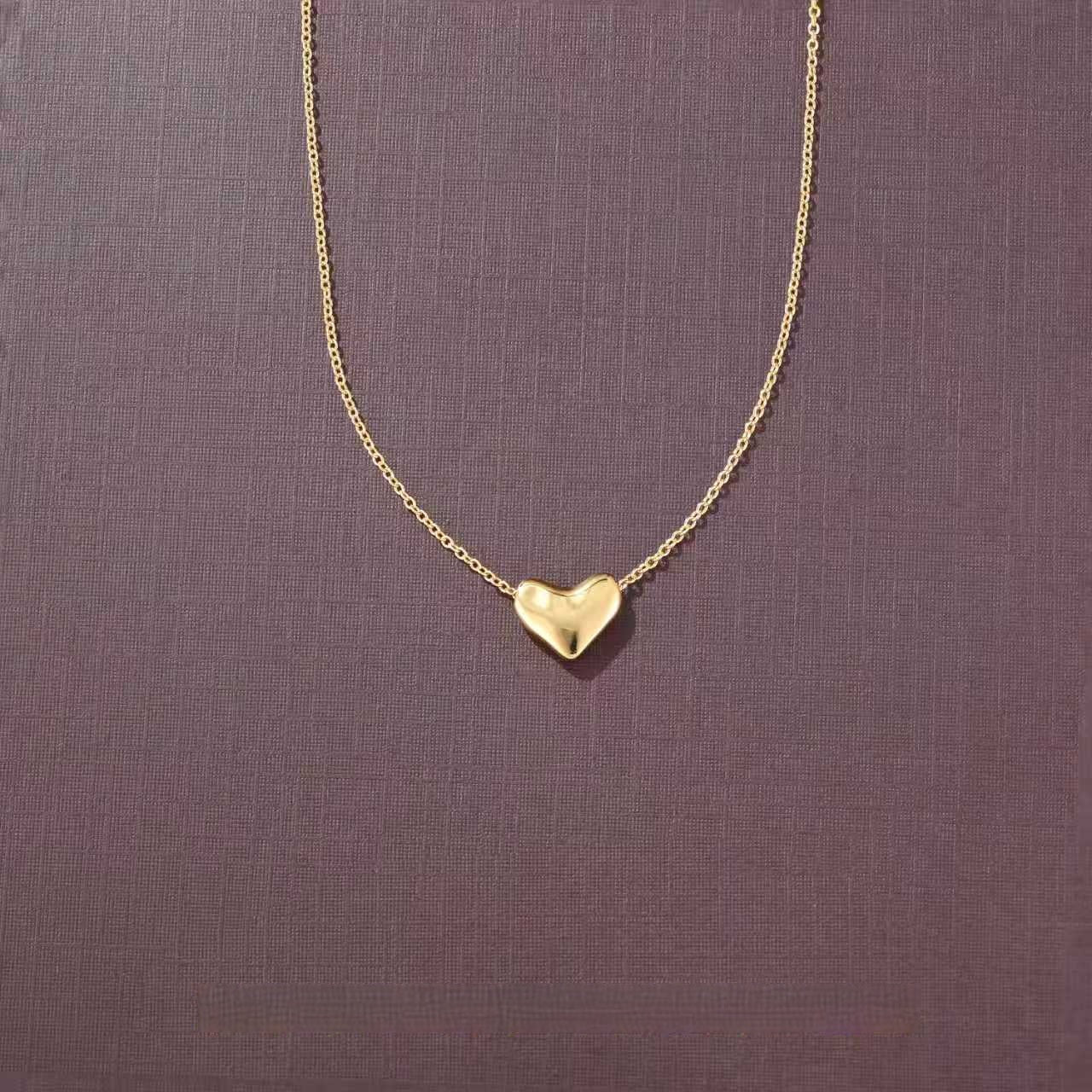 Dainty 3D Heart Pendant Necklace - Minimalist 925 Sterling Silver Choker - floysun