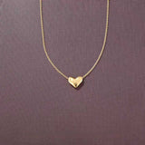 Dainty 3D Heart Pendant Necklace - Minimalist 925 Sterling Silver Choker - floysun