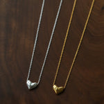 Dainty 3D Heart Pendant Necklace - Minimalist 925 Sterling Silver Choker - floysun