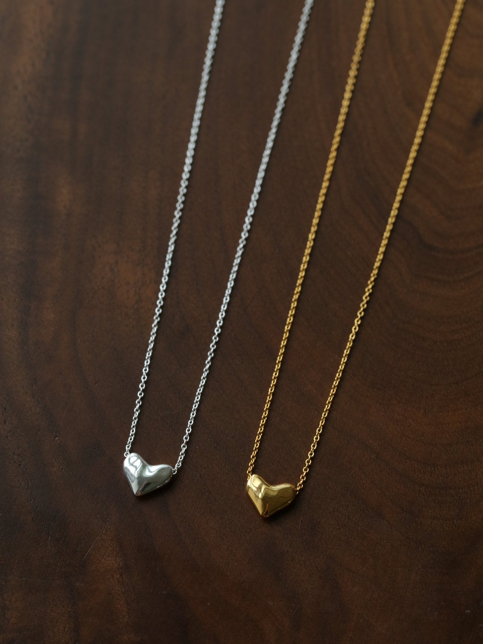 Dainty 3D Heart Pendant Necklace - Minimalist 925 Sterling Silver Choker - floysun
