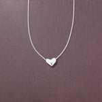 Dainty 3D Heart Pendant Necklace - Minimalist 925 Sterling Silver Choker - floysun
