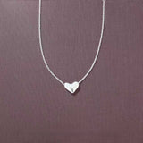 Dainty 3D Heart Pendant Necklace - Minimalist 925 Sterling Silver Choker - floysun