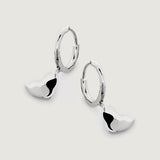Dainty Heart Huggie Hoop Earrings - Dangling 925 Sterling Silver Charm Hoops - floysun