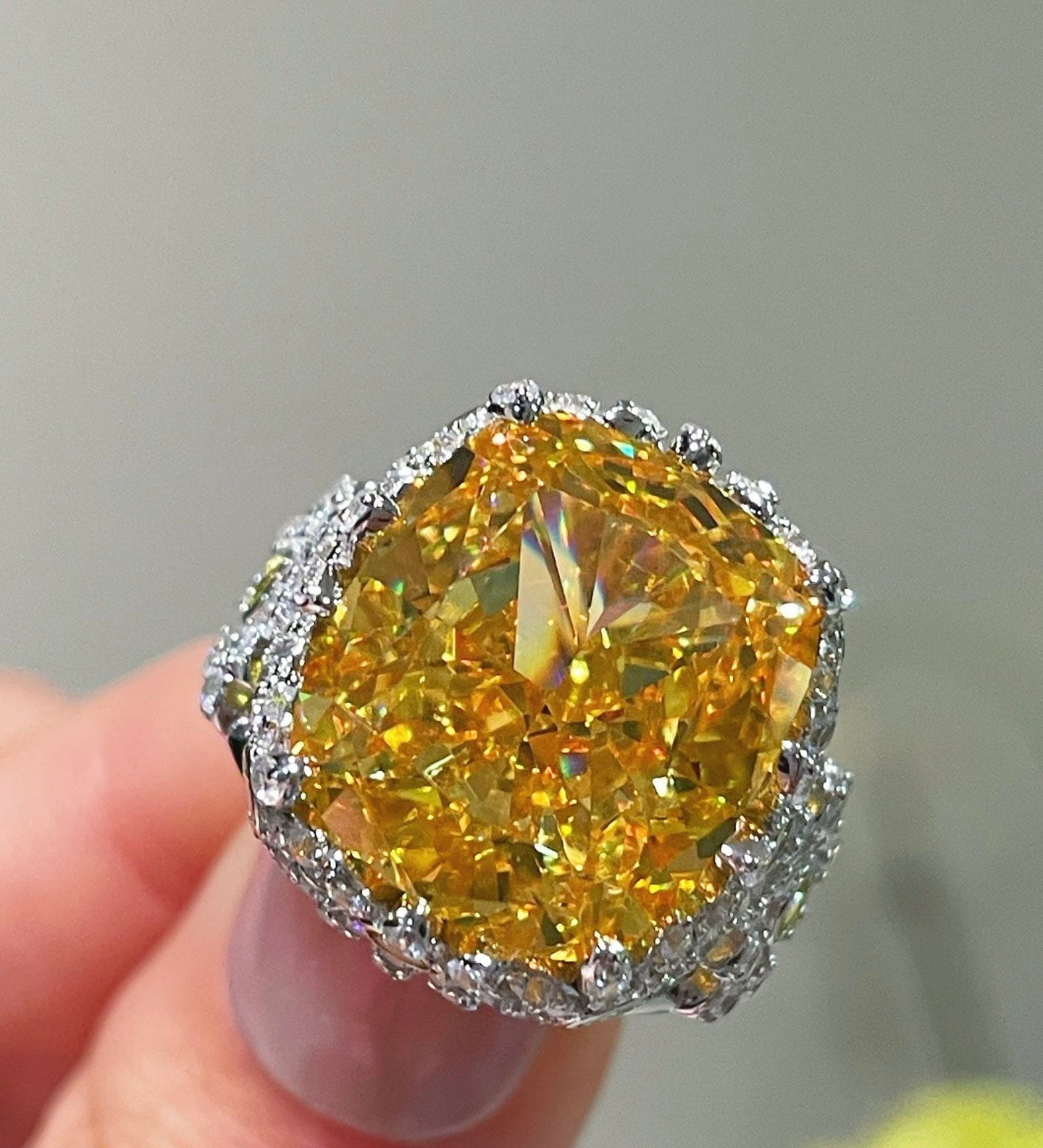 Dainty Yellow Diamond Daisy Ring – Floral Engagement Style - floysun