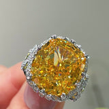 Dainty Yellow Diamond Daisy Ring – Floral Engagement Style - floysun