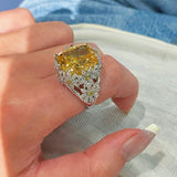 Dainty Yellow Diamond Daisy Ring – Floral Engagement Style - floysun