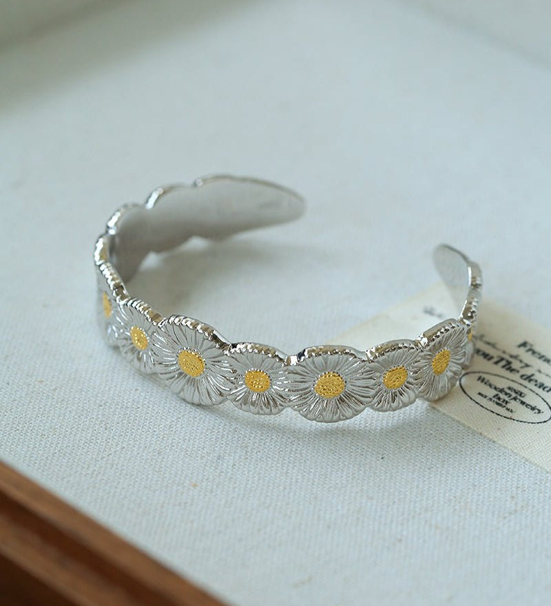 Daisy Bloom Open Cuff Bracelet - floysun