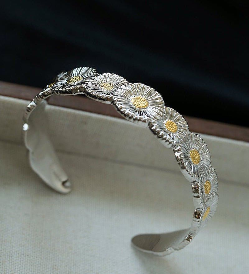 Daisy Bloom Open Cuff Bracelet - floysun