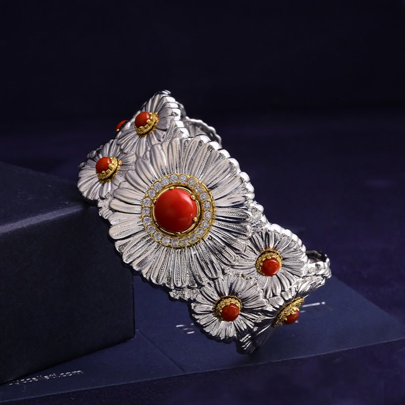 Daisy Bloom Wide Open Cuff – Agate Edition - floysun