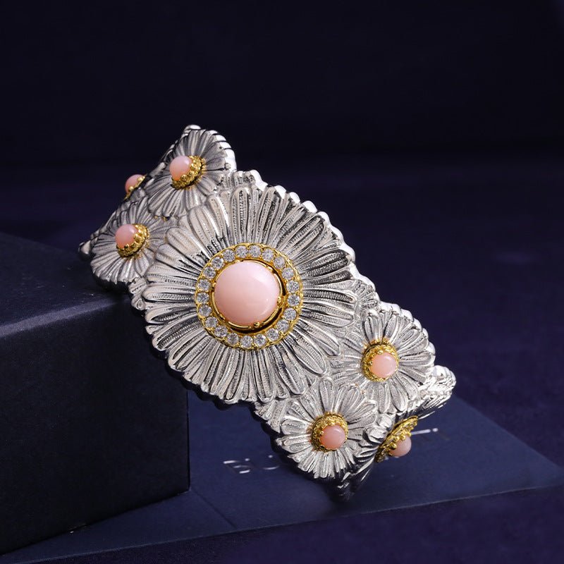 Daisy Bloom Wide Open Cuff – Agate Edition - floysun