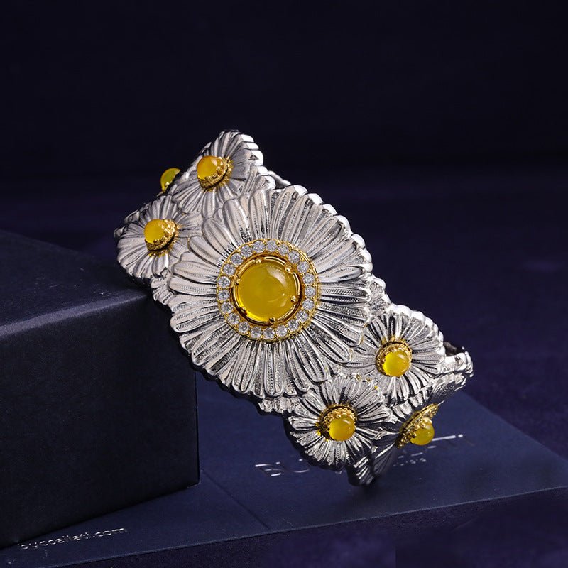 Daisy Bloom Wide Open Cuff – Agate Edition - floysun