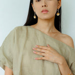 Daisy Drop Earrings - Matte Gold - floysun