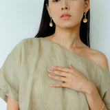 Daisy Drop Earrings - Matte Gold - floysun