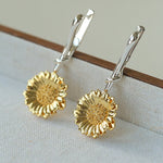 Daisy Drop Earrings - Matte Gold - floysun