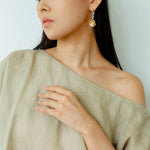 Daisy Drop Earrings - Matte Gold - floysun