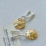 Daisy Drop Earrings - Matte Gold - floysun