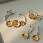 Daisy Drop Earrings - Matte Gold - floysun