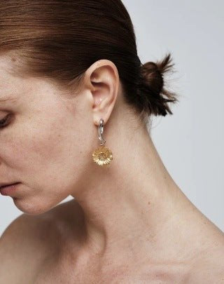 Daisy Drop Earrings - Matte Gold - floysun