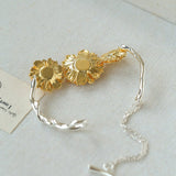 Daisy Flower Bangle - Matte Gold - floysun
