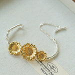 Daisy Flower Bangle - Matte Gold - floysun
