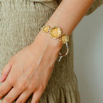 Daisy Flower Bangle - Matte Gold - floysun