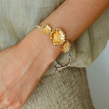 Daisy Flower Bangle - Matte Gold - floysun