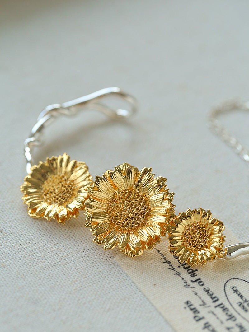 Daisy Flower Bangle - Matte Gold - floysun