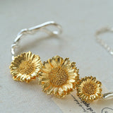 Daisy Flower Bangle - Matte Gold - floysun