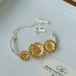 Daisy Flower Bangle - Matte Gold - floysun