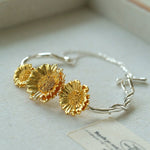 Daisy Flower Bangle - Matte Gold - floysun