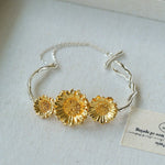 Daisy Flower Bangle - Matte Gold - floysun