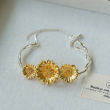Daisy Flower Bangle - Matte Gold - floysun