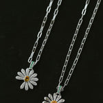 Daisy Pendant Necklace Solid 925 Sterling Silver Unisex - floysun