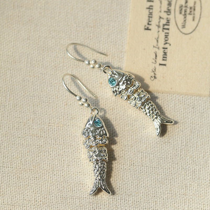 Dancing Fish Earrings – 925 Silver Hooks - floysun