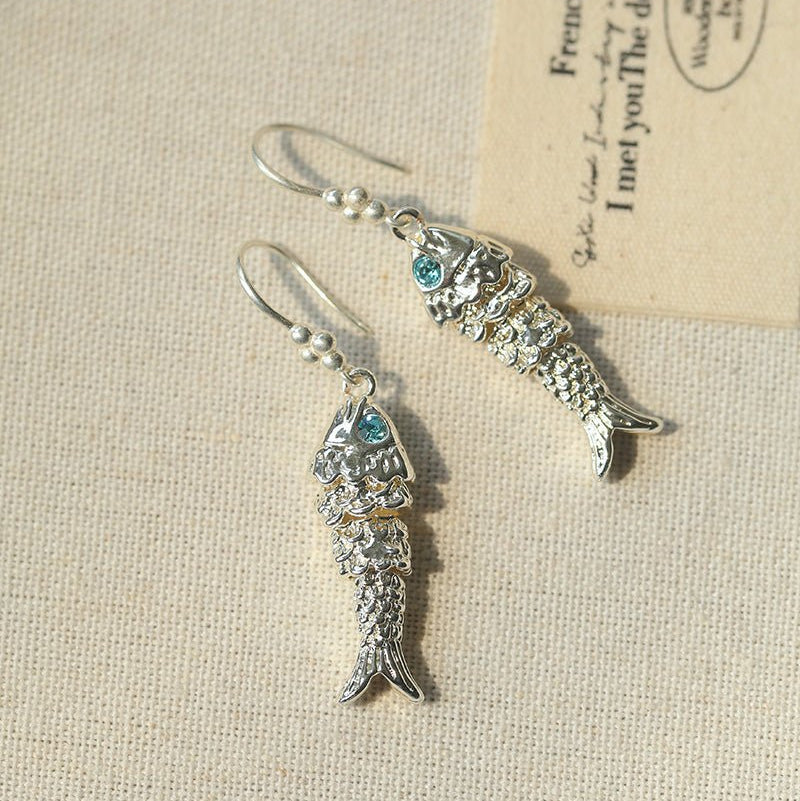 Dancing Fish Earrings – 925 Silver Hooks - floysun