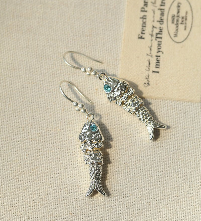 Dancing Fish Earrings – 925 Silver Hooks - floysun