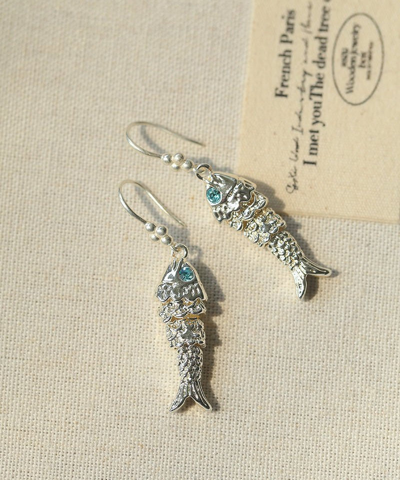 Dancing Fish Earrings – 925 Silver Hooks - floysun