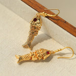 Dancing Fish Earrings – 925 Silver Hooks - floysun