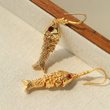 Dancing Fish Earrings – 925 Silver Hooks - floysun